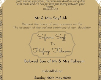Muslimische Hochzeitskarte
