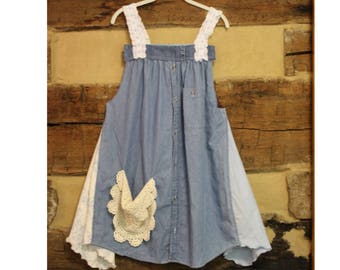 Womens Lagenlook Tunic Top Upcycled Hippie Clothes Tattered Mori Girl Prairie Style Bohemian Fashion Clothing Repurposed