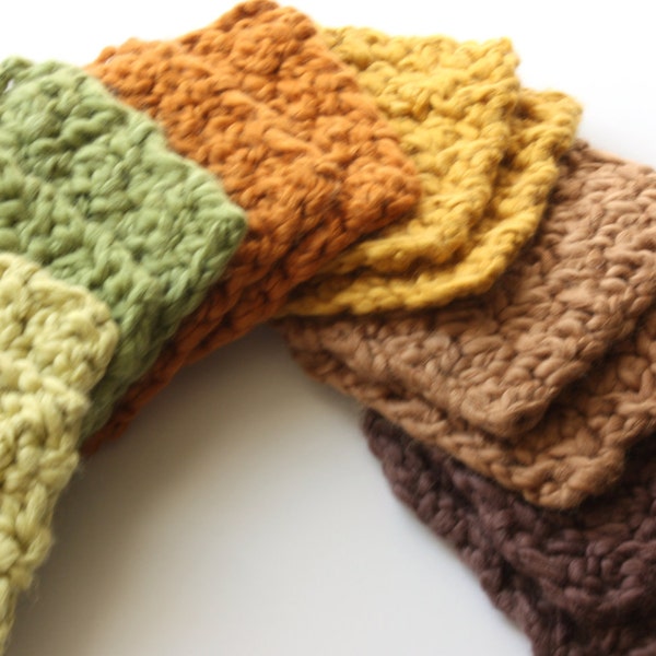 Eco Friendly Organic Cotton Makeup Remover Face Scrubby Washcloth Pads Set of 12 Assorted Colors