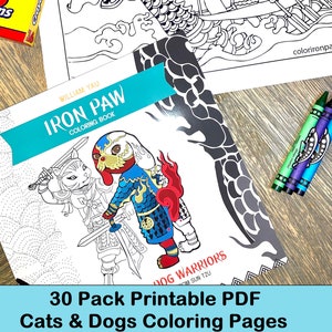 Libro para colorear de animales, páginas para colorear de animales, amantes de las mascotas, divertidos, motivacionales, imprimibles, paquete de 30 unidades