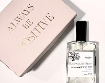 Sweet Honeysuckle Floral Perfume Gift Set- Unisex Always Be Positive Gift Box - Handrawn Artist Series