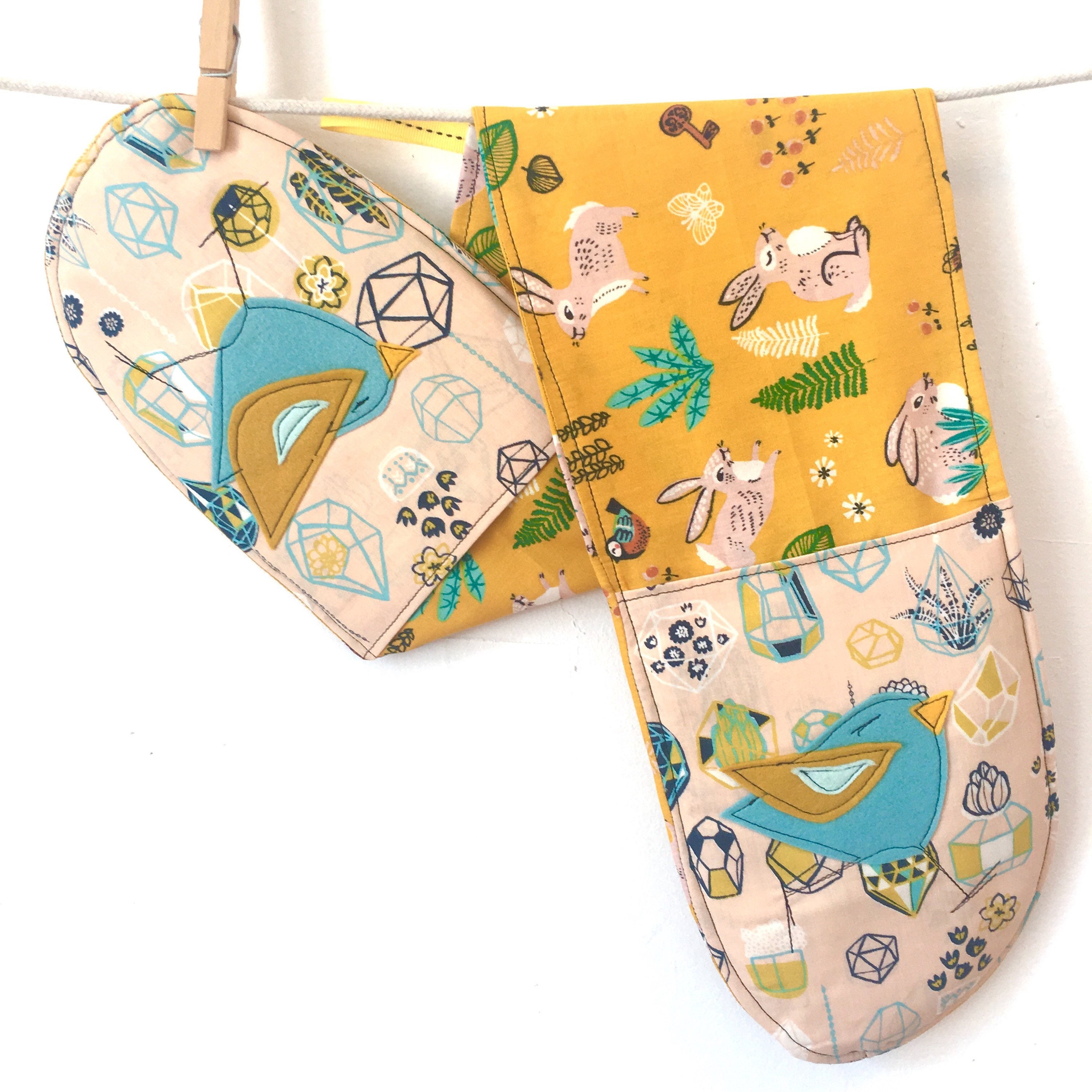 cooking gift bake gift gift for baker housewarming gift oven mitt oven glove for her,organic cotton Double Oven Mitts
