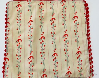 Cloth Napkins,  Organic Cotton Cloth Napkins, Rick Rack trim, set of two cloth napkins