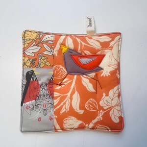Organic Cotton Patchwork Pot Holder, orange fig potholder