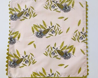 Cloth Napkins,  Organic Cotton Cloth Napkins, Rick Rack trim, set of two cloth napkins, Robins