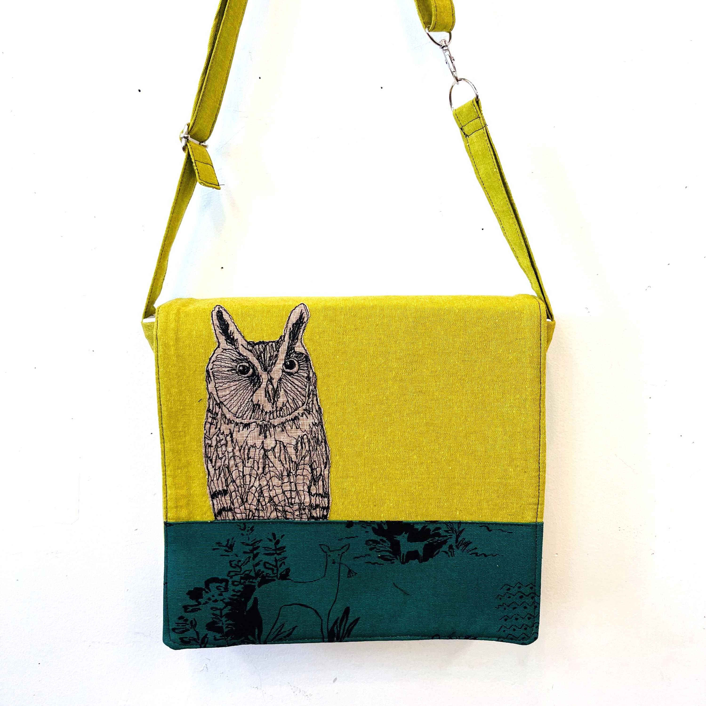 Long Ear Owl Messenger Bag, Vegan Handbag