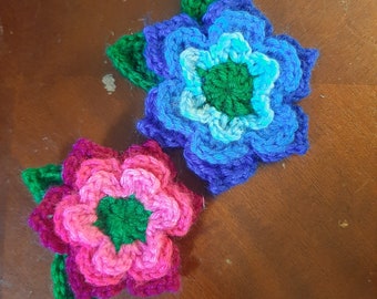 Crochet Flower Brooch Pin