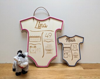 Geburtstafel Baby Holzschild Größe Gewicht Name Datum Geburtsposter Kinderzimmer Boho Wanddeko Taufe Babytafel Erinnerung Geschenke Geburt