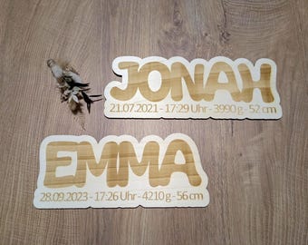 Geburtstafel Baby Holzschild Größe Gewicht Name Datum Geburtsposter Kinderzimmer Boho Wanddeko Taufe Babytafel Erinnerung Geschenke Geburt