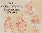 vol.3 40 traditional tattoo stamps for procreate