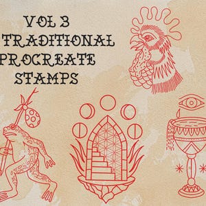 vol.3 40 traditional tattoo stamps for procreate