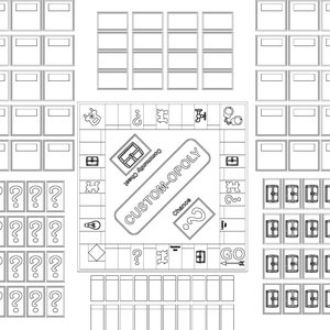 Monopoly SVG DXF PDF eps ai Files Blank Template Board Game Cnc Laser Custom Names Empty Glowforge Vectric