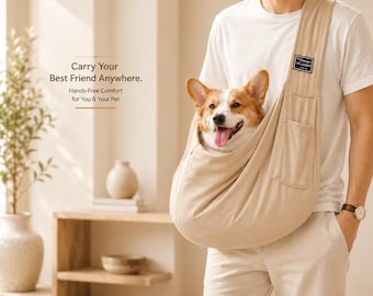 Dog and Cat Carrier Sling Bag |   Hands Free Small Pet Shoulder Tote | Soft Puppy Travel Carrier