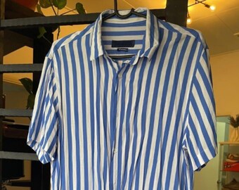 Men's Fashion Wear | Blue and White Striped Shirt | Stylish Outwear