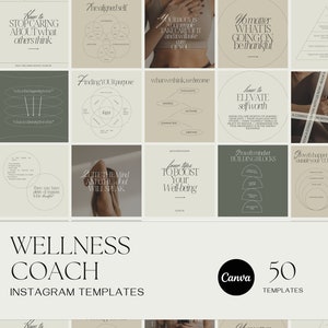 Wellness Coach Instagram Templates: Canva Social Media Posts (Digitaler Download)