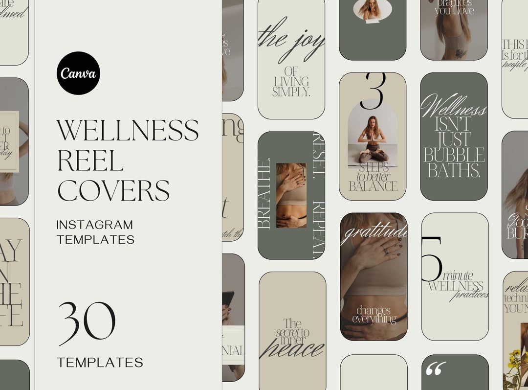 Wellness Coach Instagram Reel Covers: Canva Templates (PDF) - Etsy