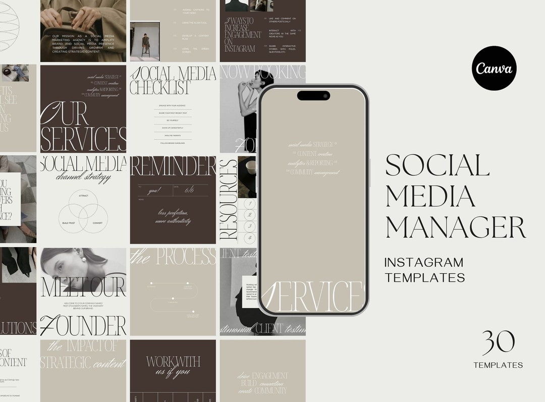 Canva Instagram Templates: Neutral Social Media Posts (digital Download ...
