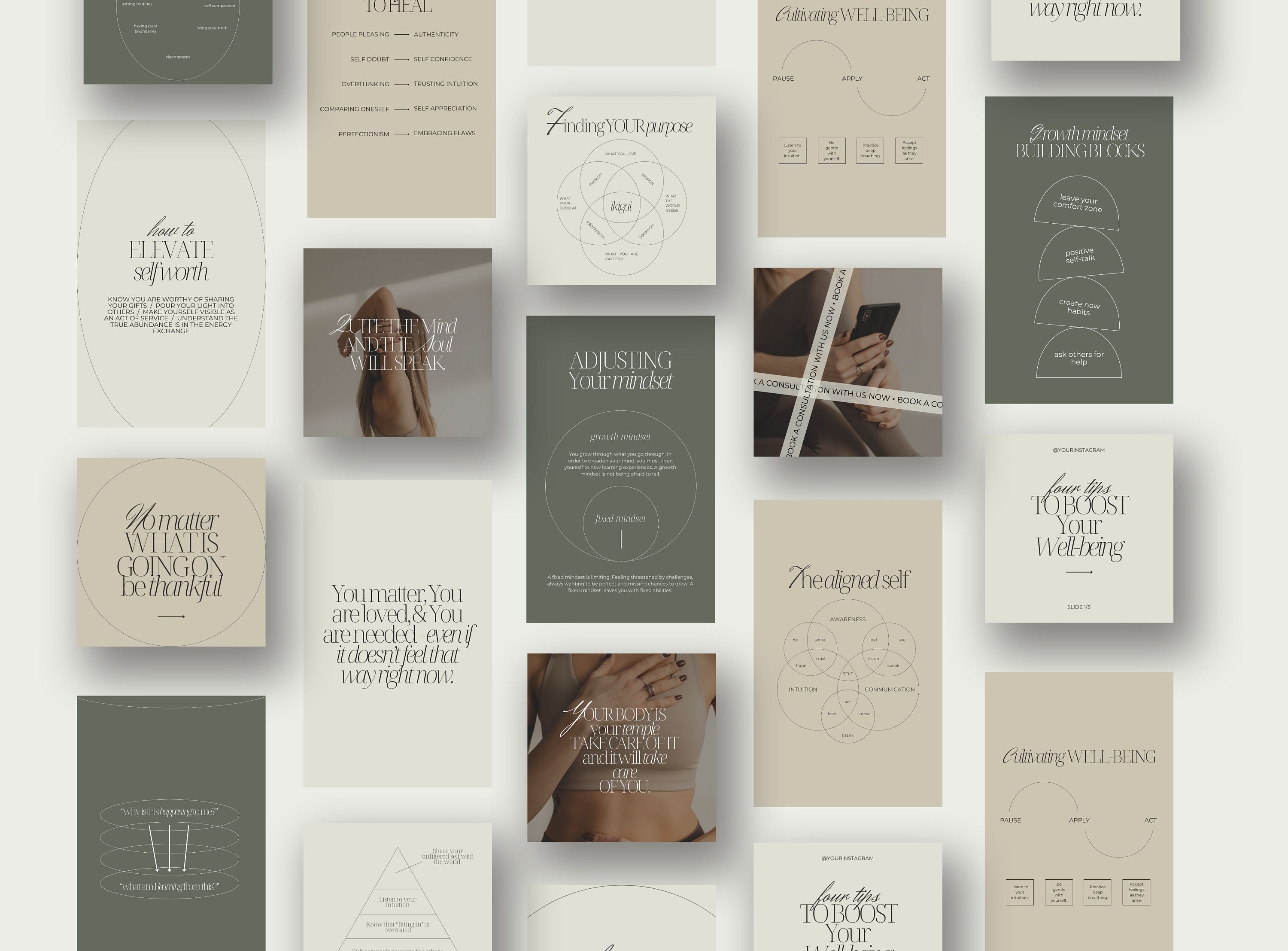 Wellness Coach Instagram Templates: Canva Social Media Posts (digital ...