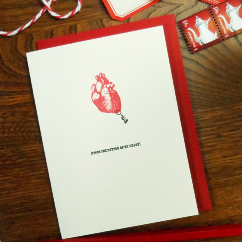 love letterpress from the bottom of my heart greeting card pack of 6 perfect for thank you sympathy