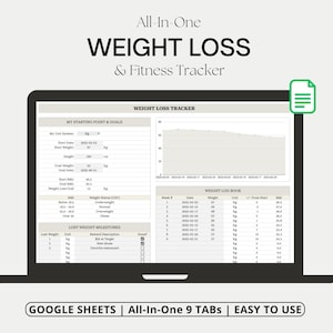 Gewichtsverliestracker Google Spreadsheets Gewichtsdagboek Gewichtsverliesplanner Fitnessplanner Workoutplanner Dagelijks Wekelijks weegschema Gewichtstoename