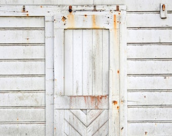 White Door. Rustic barn. Photography.