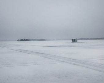 Icehouse. Photography. Minnesota Winter. 7.5x11