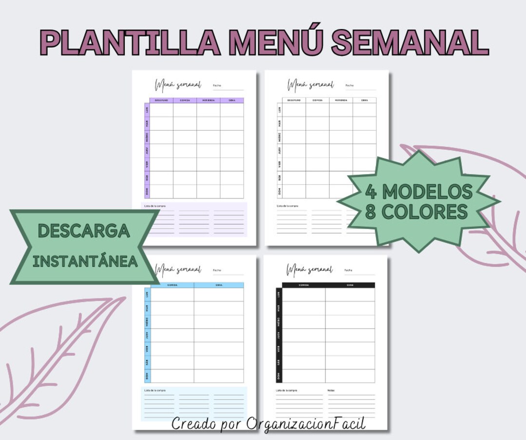 FAMILY MEAL PLANNER, Meal Plan Template for Busy Moms, Weekly Meal ...