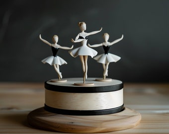 Ballet Wooden Music Box,Handmade Gift,Unique Birthday Gift for Girlfriend and Children,Personalized Wooden Music Box