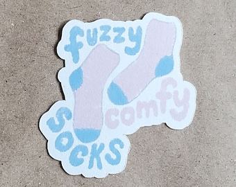 fuzzy comfy socks sticker