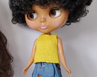 Blythe doll tank top Casey Tank knitting PATTERN - sleeveless shirt top for Neo - instant download - permission to sell finished items