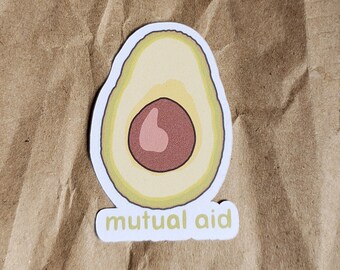 mutual aid avocado sticker