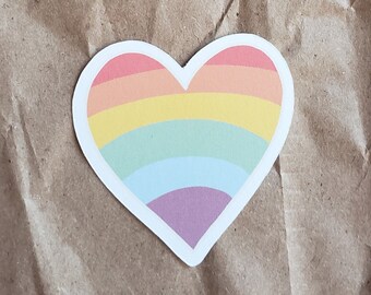 rainbow gay pride heart flag sticker