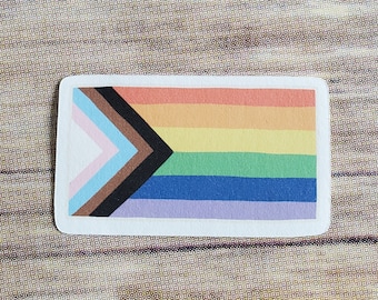 rainbow gay progress pride flag sticker