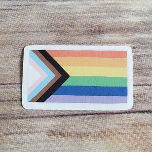 rainbow gay progress pride flag sticker