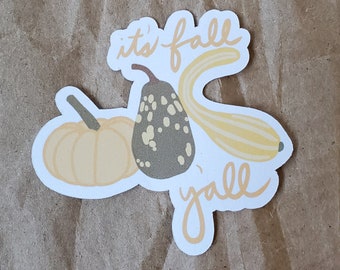 it's fall y'all decorative gourds sticker