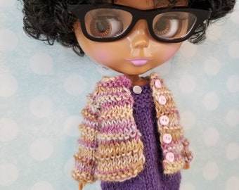 Gabrielle Cardigan Blythe fingering weight knitting PATTERN long-sleeved doll cardi - instant download - permission to sell finished objects