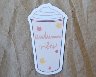 autumn vibes PSL drink sticker