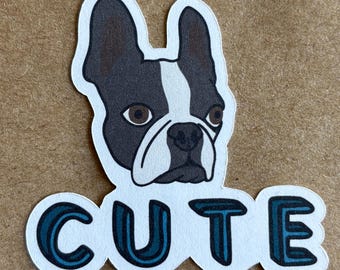 Cute Boston Terrier Dog sticker