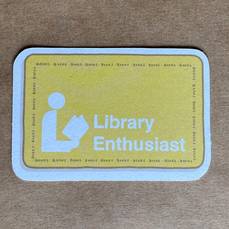 Library Enthusiast Library Card Sticker - Etsy