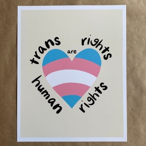 trans rights are human rights heart original art print