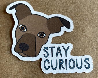 Stay Curious Dog sticker