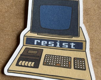 Resist Commodore PET computer sticker