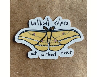 without rulers moth sticker