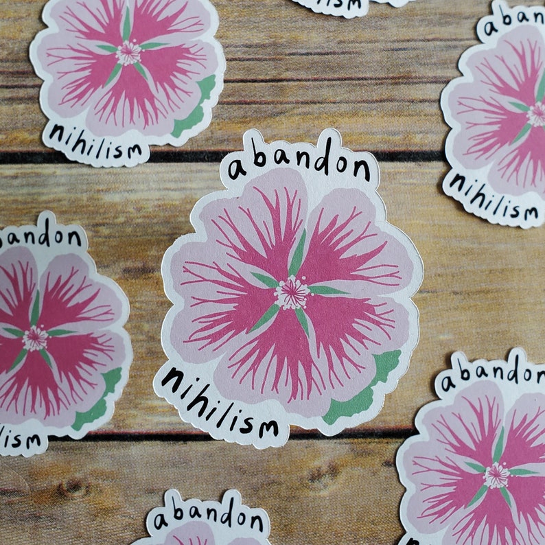 Abandon Nihilism Mallow Sticker - Etsy
