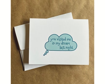 you visited me in my dream last night greeting card - blank inside