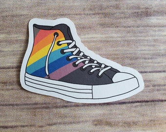 rainbow hi-top sneaker sticker