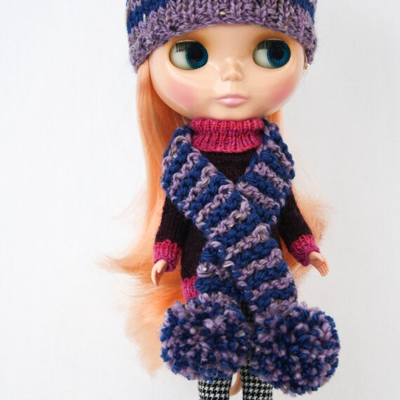 Blythe Stripey Bobble Hat Knitting Pattern With Bonus Free Striped Scarf Pattern Instant Download Permission To Sell Finished Objects