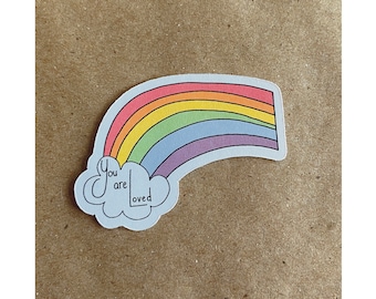 you are loved rainbow sticker