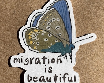 Migration Is Beautiful Butterfly sticker