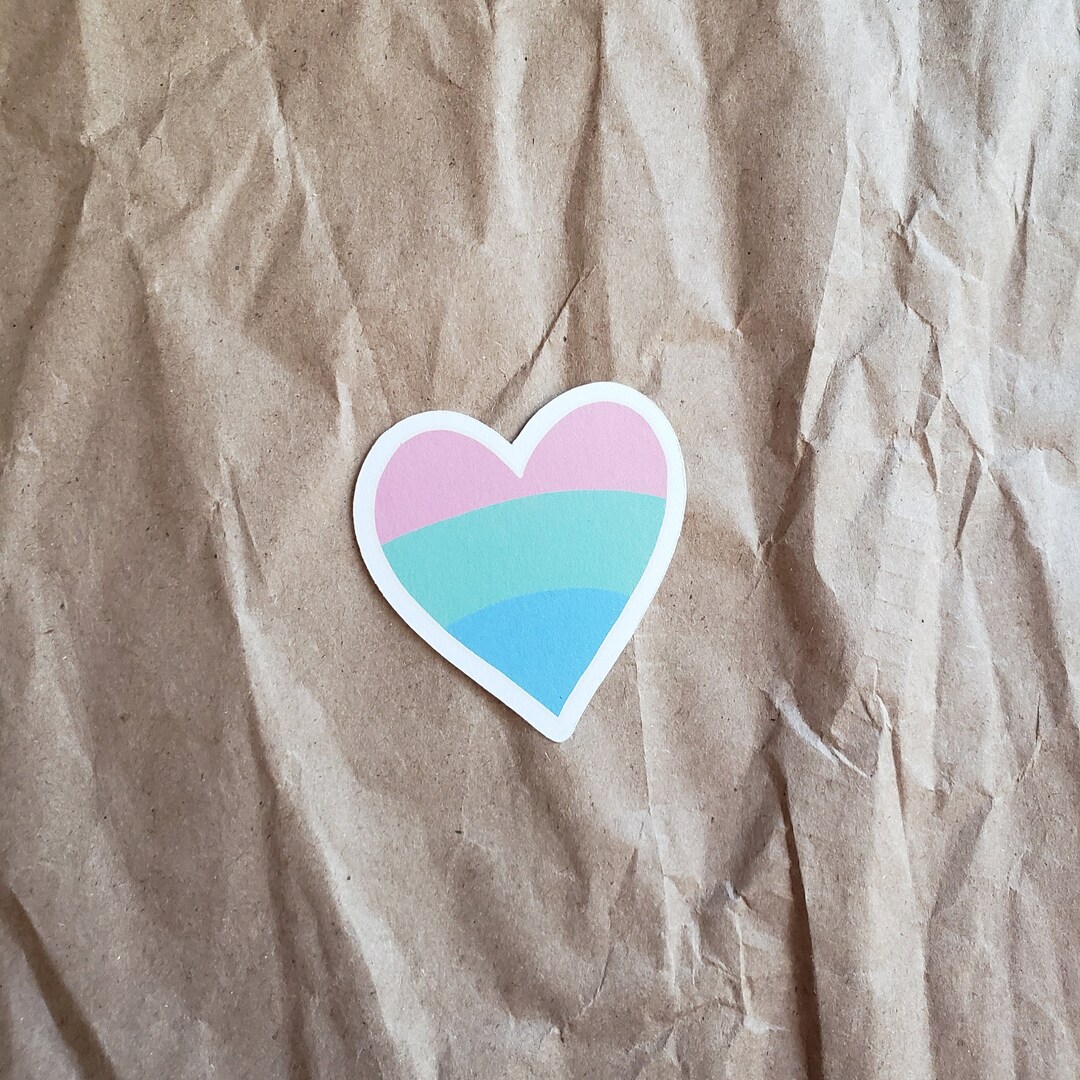 Polysexual Poly Pride Heart Flag Sticker - Original Art LGBTQ+ Queer ...